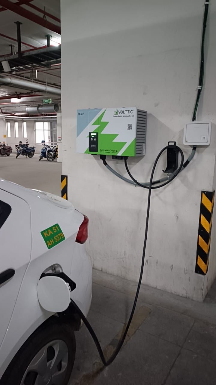 Volttic installed CCS2 DC fast charging station at Bangalore Corporate office