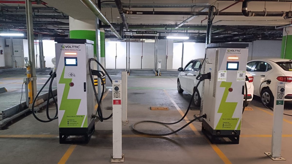 60 KW CCS2 DC Fast charger installed at Bangalore Tech Park facility campus