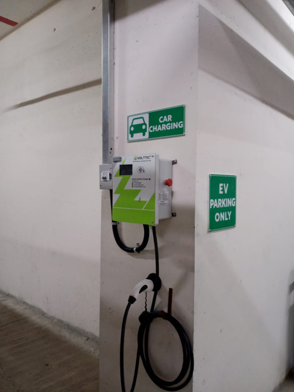 Volttic has installed work place EV charging setup at Gurgaon Client Campus